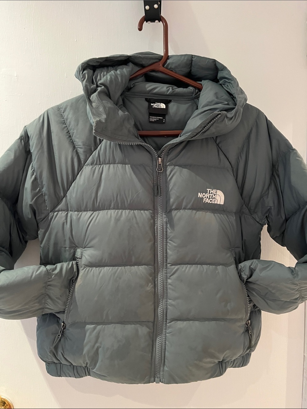 The North Face Women's Hooded Down Puffer Jacket — Slate Green